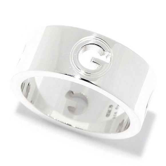 GUCCI  G logo cutout sterling silver ring size 7 925  New in box with ta… - Picture 1 of 4